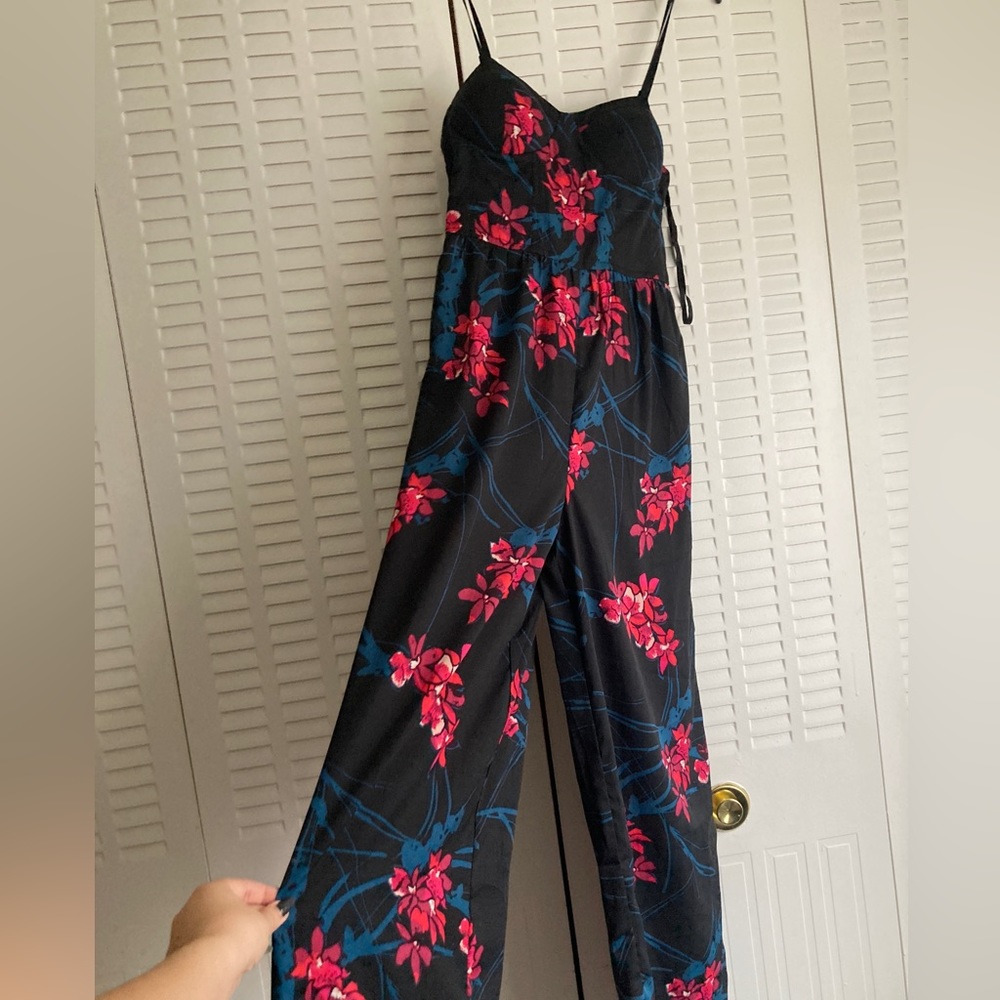 Floral Jumpsuit Pink and Blue Floral Corset Style